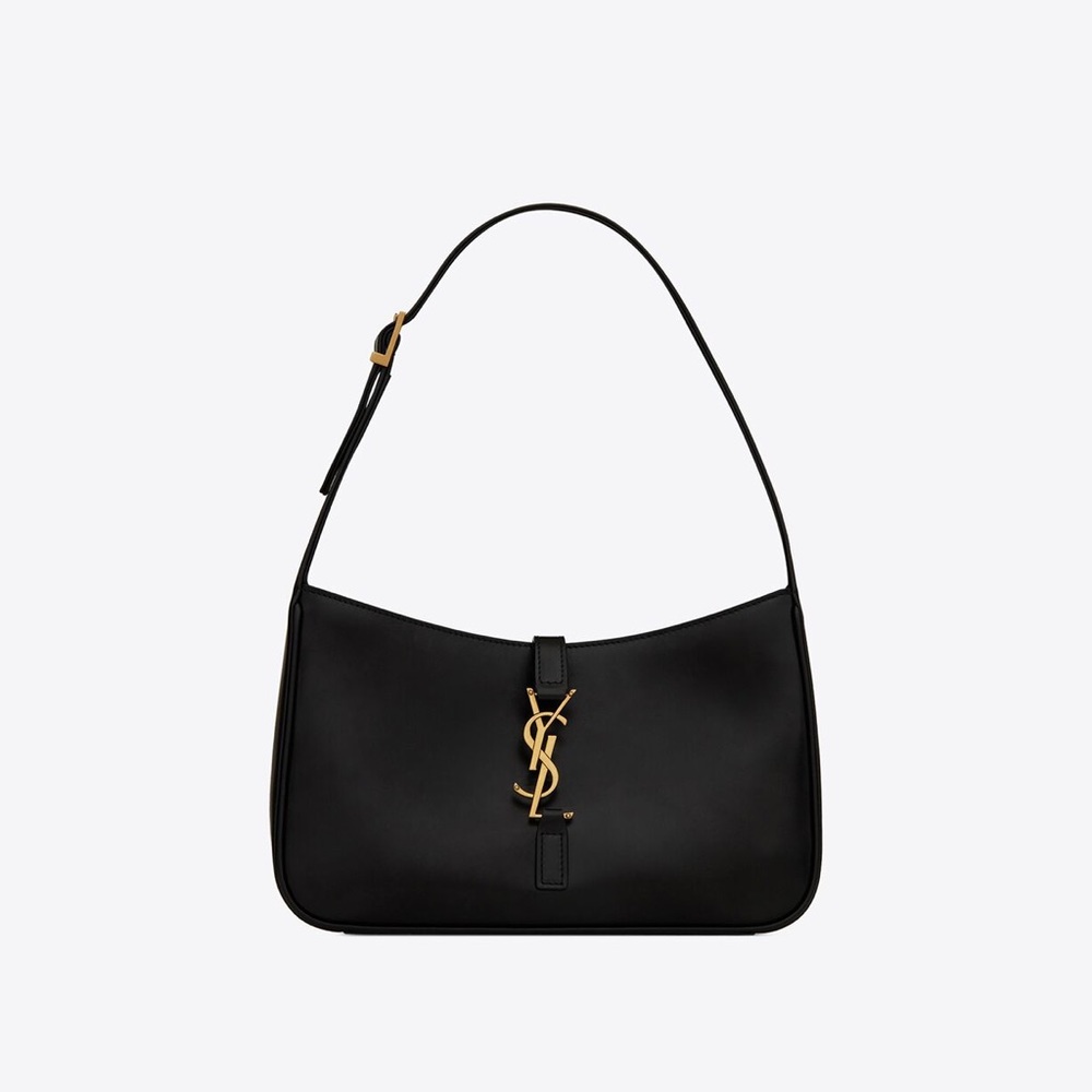 Saint Laurent YSL LE 5 À 7 HOBO BAG IN SMOOTH LEATHER BLACK